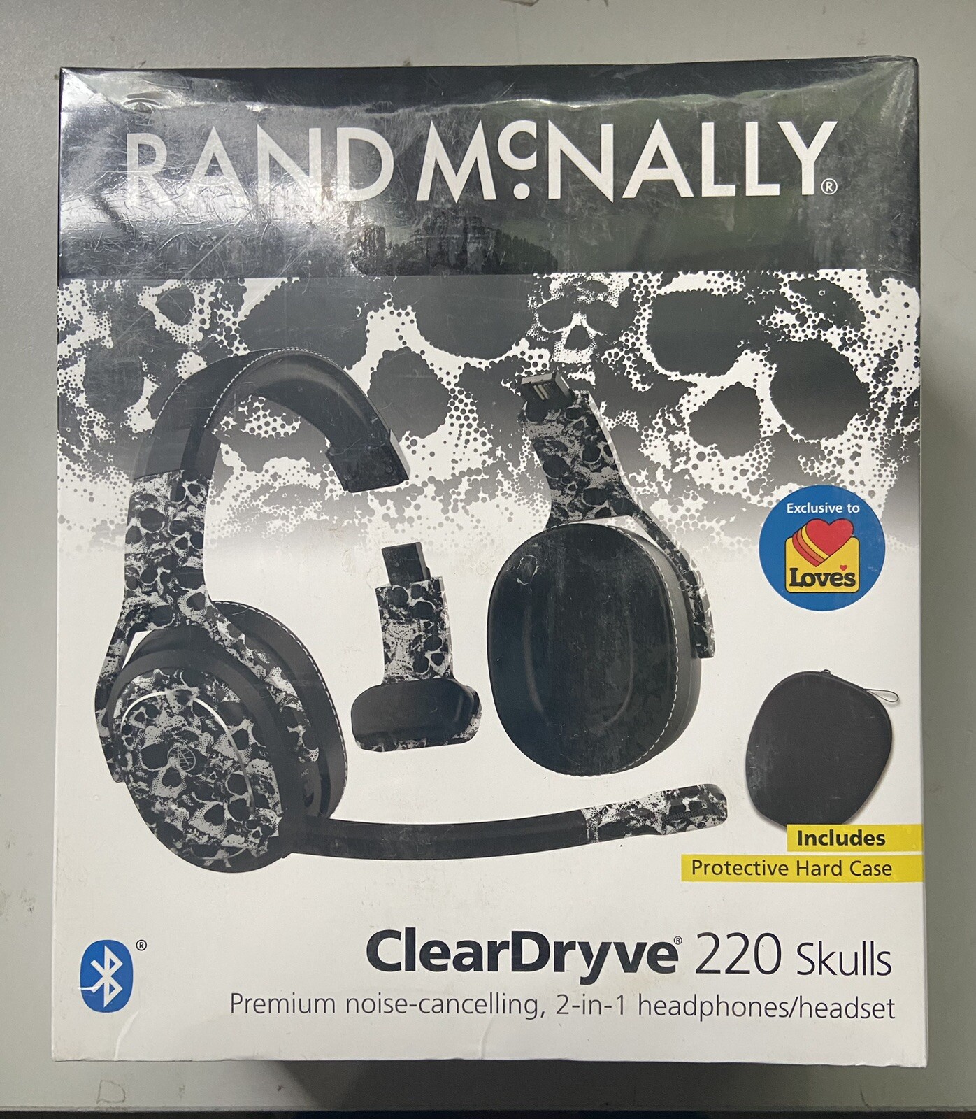 Rand McNally ClearDryve 220 Skulls 2in1 Bluetooth Headset w/ Case