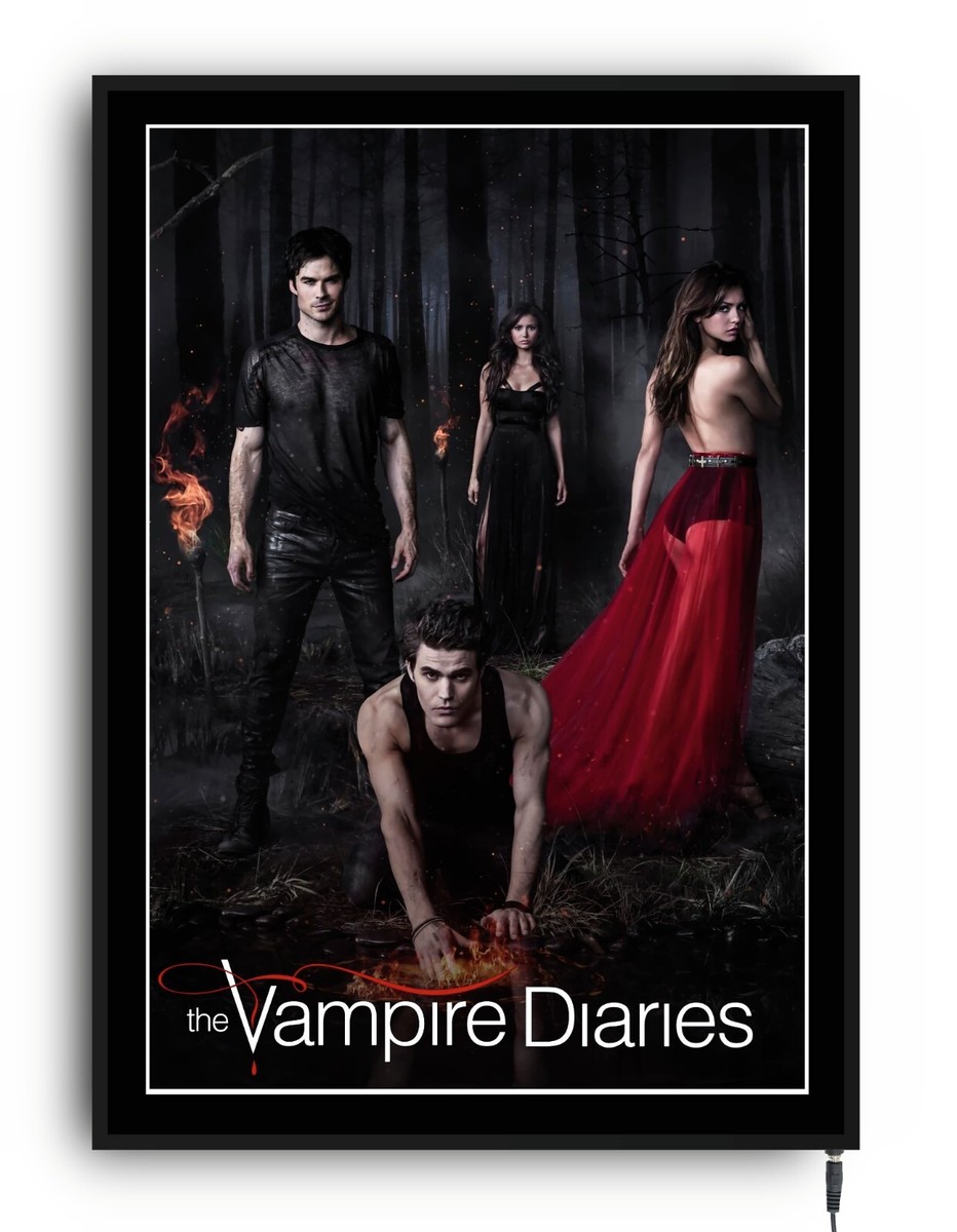 THE VAMPIRE DIARIES Light up movie poster led sign home cinema room TV  DRAMA