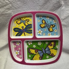 Melamine Kids Divided Butterfly Plate