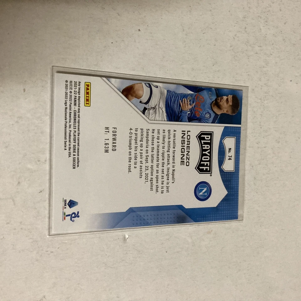 2021-22 Panini Chronicles Soccer Lorenzo Insigne Playoff Purple Astro Napoli #74 - Image 4 of 4