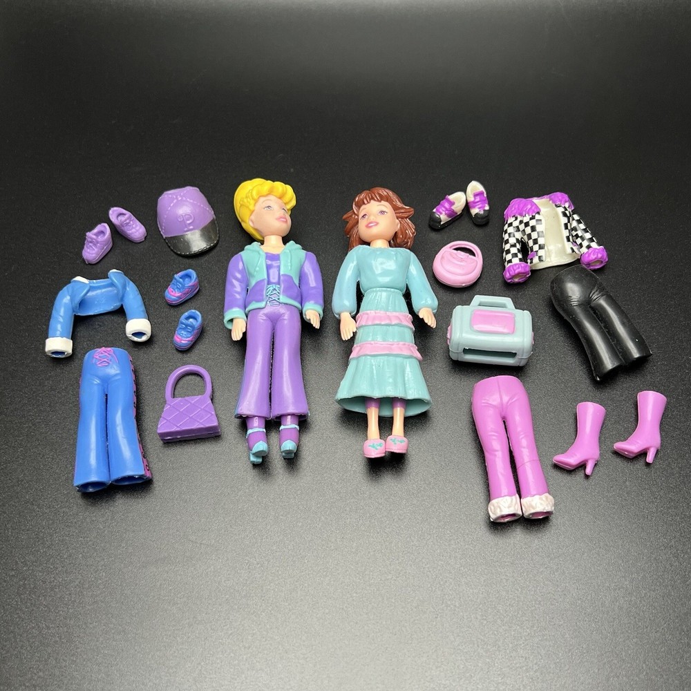 2000s Mattel Polly Pocket Lot - Two Dolls, Clothing & Accessories