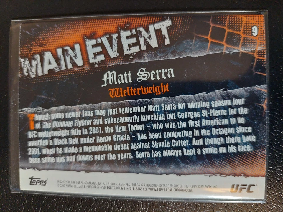Matt Serra #9 2010 UFC Main Event Thick Gold Parallel - Image 2 of 2