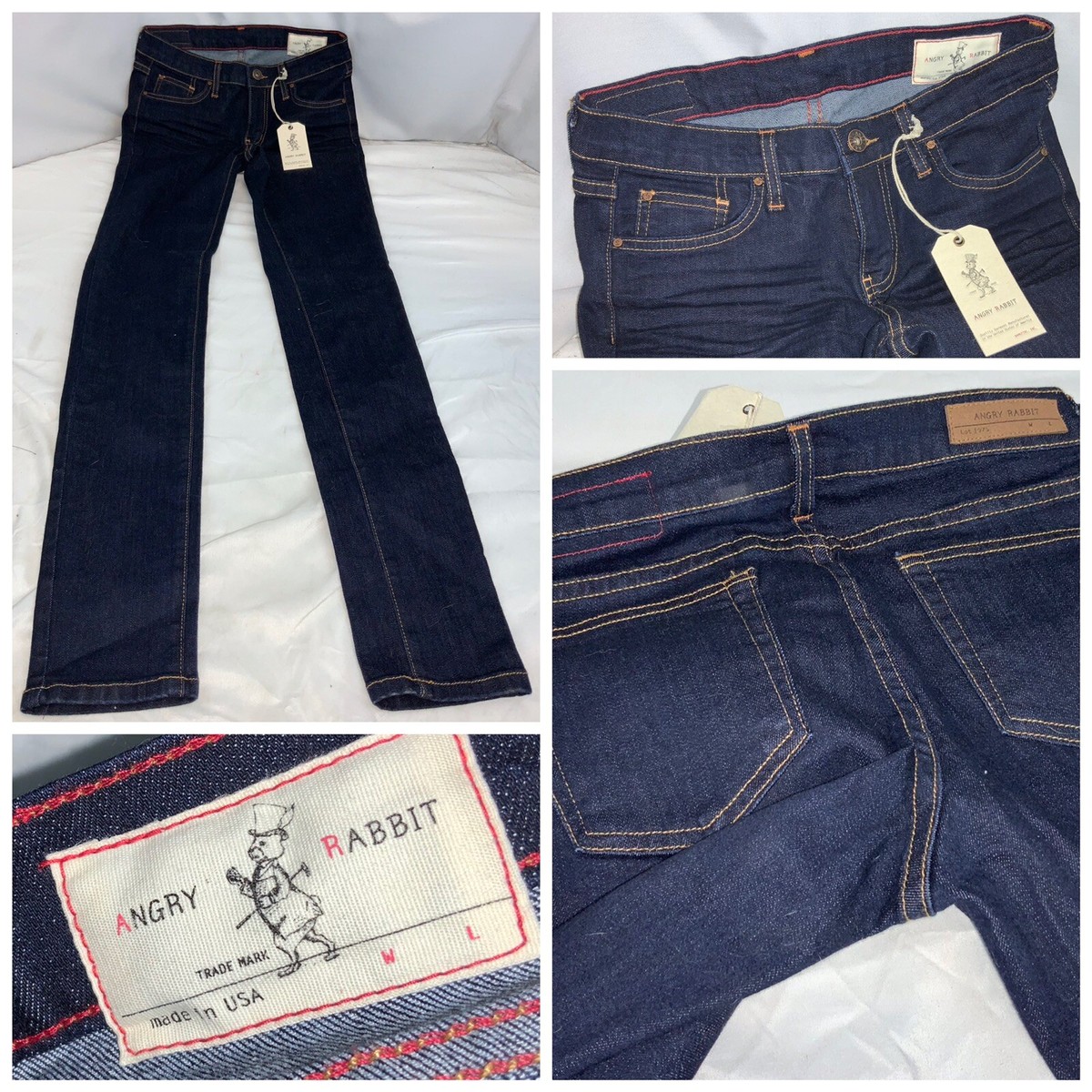 Angry Rabbit Jeans Sz 26 Dark Cotton Poly Skinny 32” USA NWT Angry Rabbit Jeans Sz 26 Dark Cotton Poly Skinny 32” USA NWT