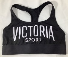 Victorias Secret VICTORIA SPORT Black Logo Spellout Sports Bra Small