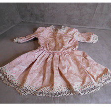 Vintage Handmade Doll Baby Dress Pink w/Lace
