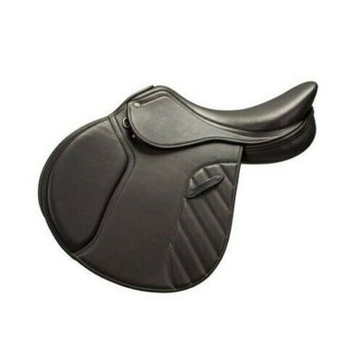 Cob, Noir: Bridon de dressage en cuir avec double rênes en cuir lisse pour mordre et filet