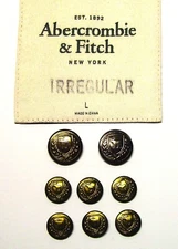 ABERCROMBIE & FITCH replacement buttons Dark Bronze Metal Fair Used Aged Cond.