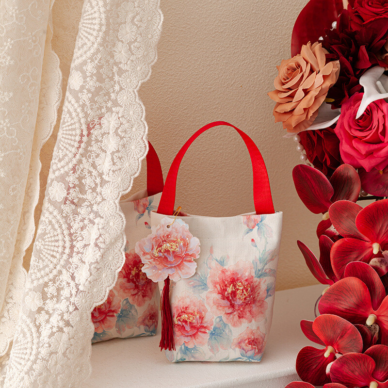 6x Empty Cloth Bags Wedding Candy Gift Packaging Tote Gift Bag Chic