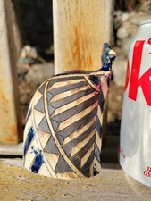 INDIGENOUS FOLK ART POTTERY GUINEA FOWL BIRD FIGURAL RARE! 