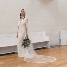 bridal veil lace Mantilla Veil Lace Trim 1 tier