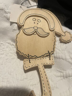 NWOT Santa Wood Jolly Sign 15  Long