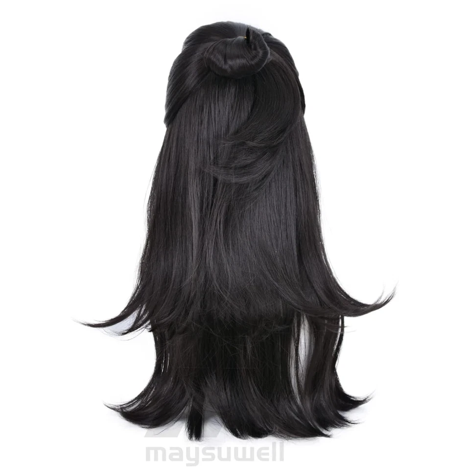 Peluca Cosplay Anime Jujutsu Kaisen Peluca Cosplay Geto Suguru Pelo Largo Negro Foto 4 de 4