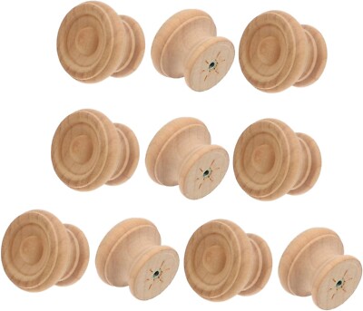 10 Stück großer Holzgriff Kommode Schrankgriffe Knauf Schranktür Naturholz