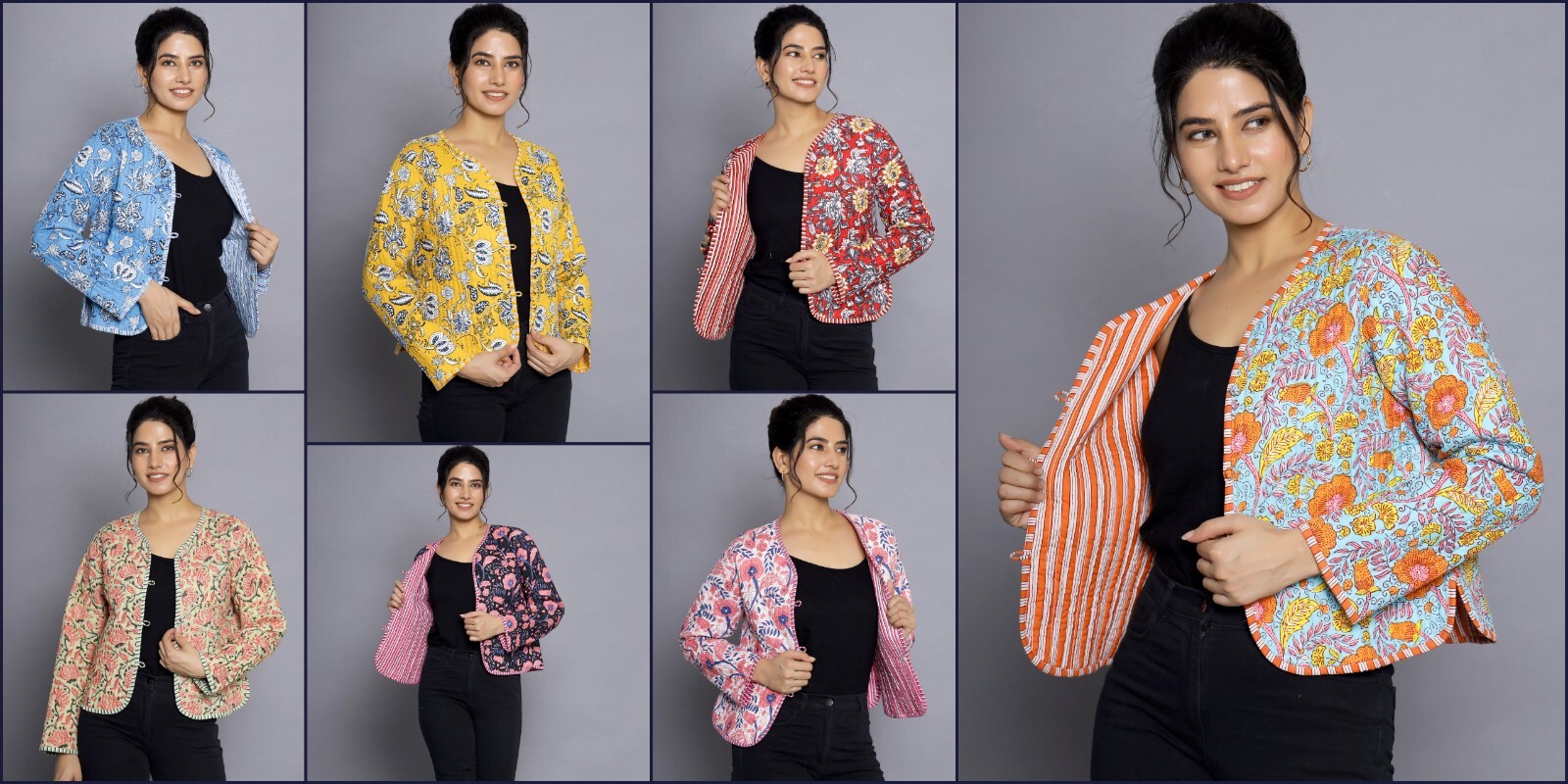 New Look Mujer Algodón Chaqueta Guateada Camiseta Cortada Corto Talla S-2XL