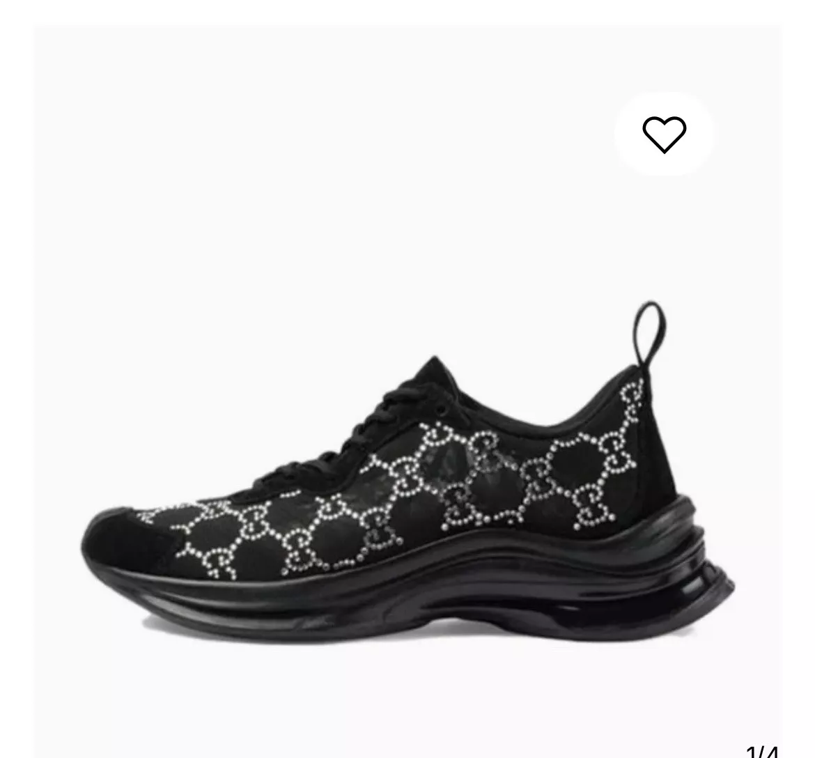 Gucci Crystal Run Chaussures Baskets en Noir UK 3 EU 36 US 6 PRIX DE VENTE CONSEILLÉ Neuf