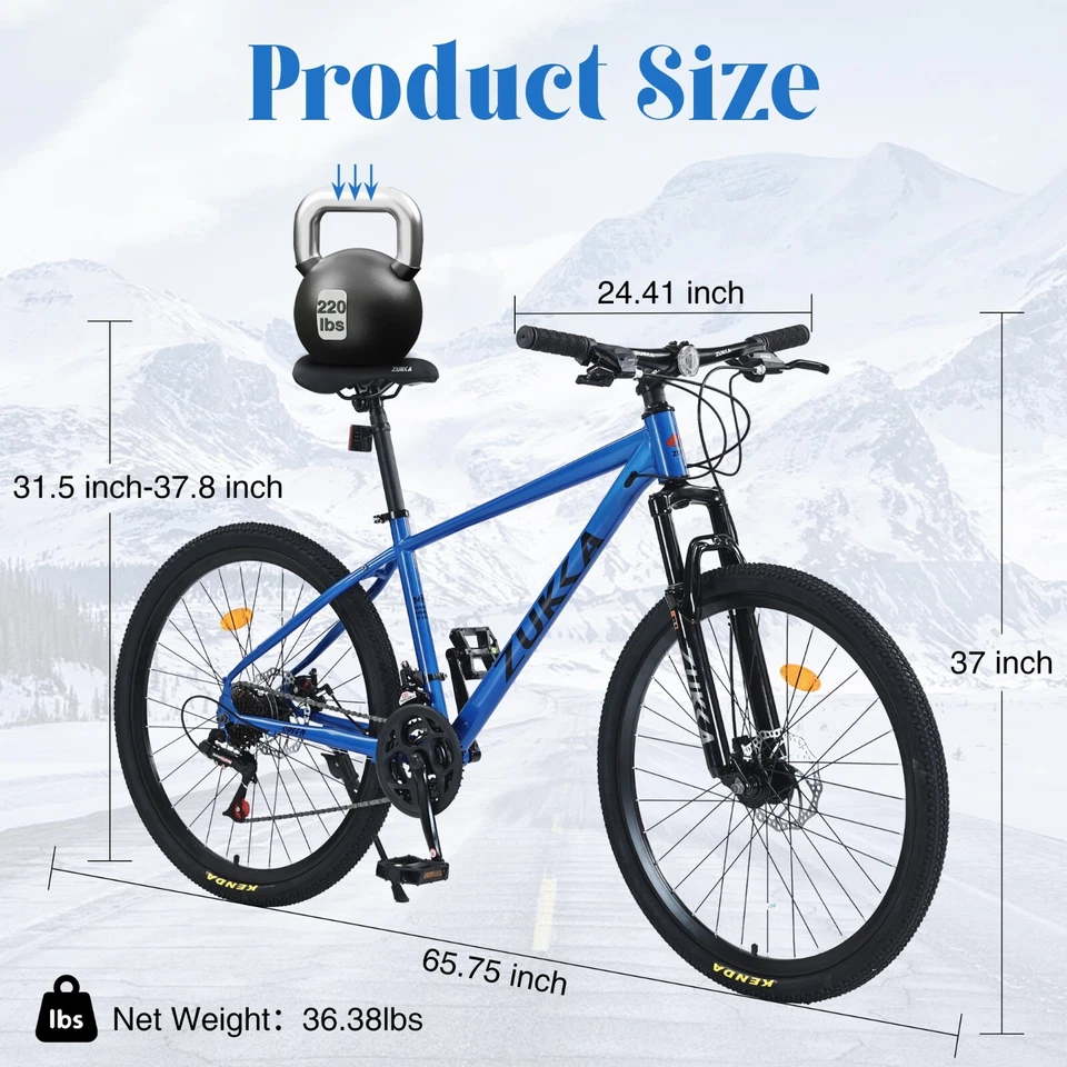 MEGHNA 26 Inch Mountain Bike Front Suspension 24 Speed Steel Frame - Image 3 of 4