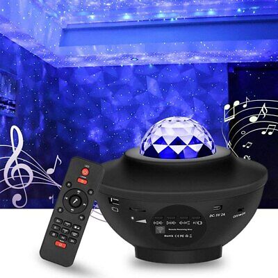 LED Starry Sky Projector Light USB Galaxy Star Night Lamp with Ocean Wave Remote 