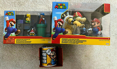 Super Mario Diorama Set Mario vs. Bowser & Unterirdische Welt + Tasse  NEU!!!