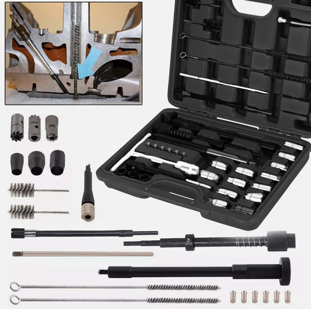 Inyectores diésel asiento de sellado fresa asiento de inyector pozo limpiador juego de herramientas