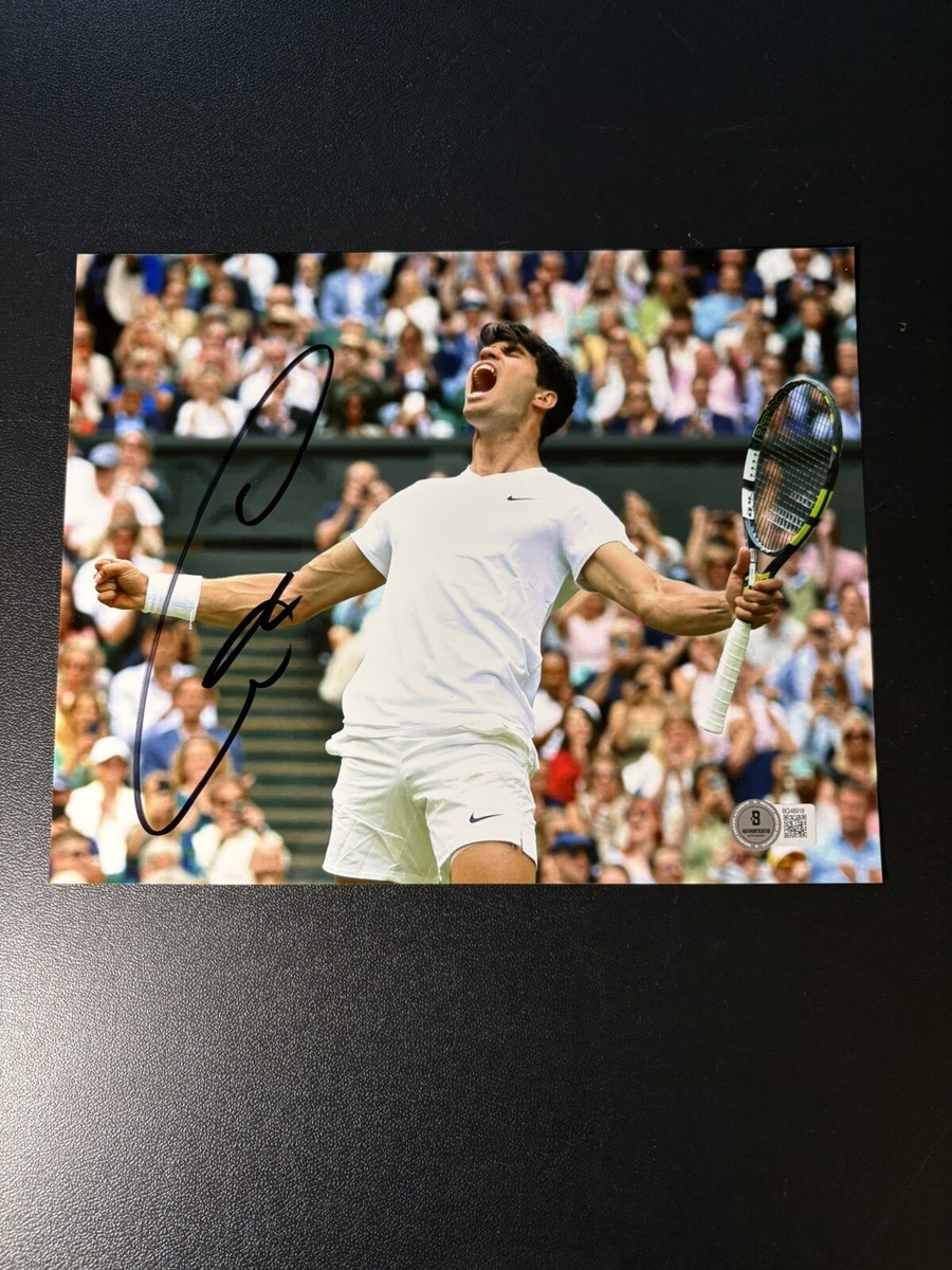カルロスアルカラス ウィンブルドンウィナー 直筆サインフォト CARLOS ALCARAZ SIGNED US OPEN WIMBLEDON FRENCH 8X10 PHOTO BECKETT