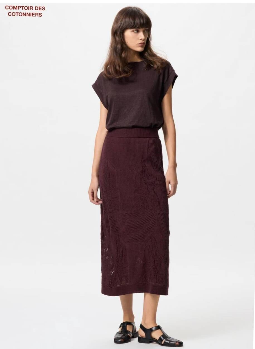 UNIQLO COMPTOIR DES COTONNIERS Crochet Long Skirt Black UNIQLO COMPTOIR DES COTONNIERS Crochet Long Skirt Black