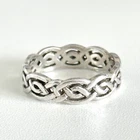 925 Sterling Silver Vintage Celtic Knot Twist Pattern Band Ring Size 8.25