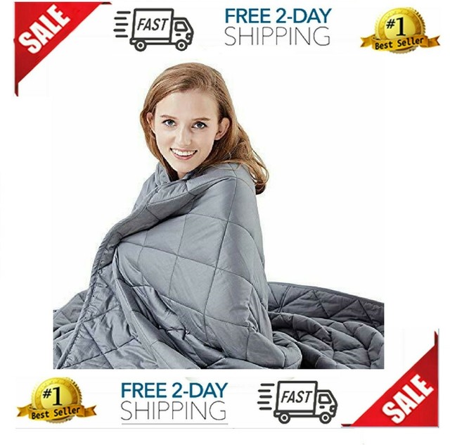 Cooling Weighted Blankets 15 lbs, 48” x 72”, Twin Size Heavy Blanket