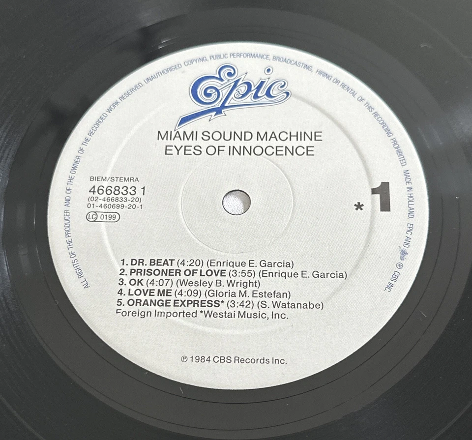 Miami Sound Machine - Eyes Of Innocence + Primitive Love Double Lp Record EX-VG+ - Imagem 4 de 4
