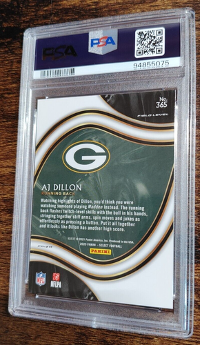 2020 Select AJ Dillon Field Level Silver #365 PSA 10! LOW POP! - Picture 2 of 2