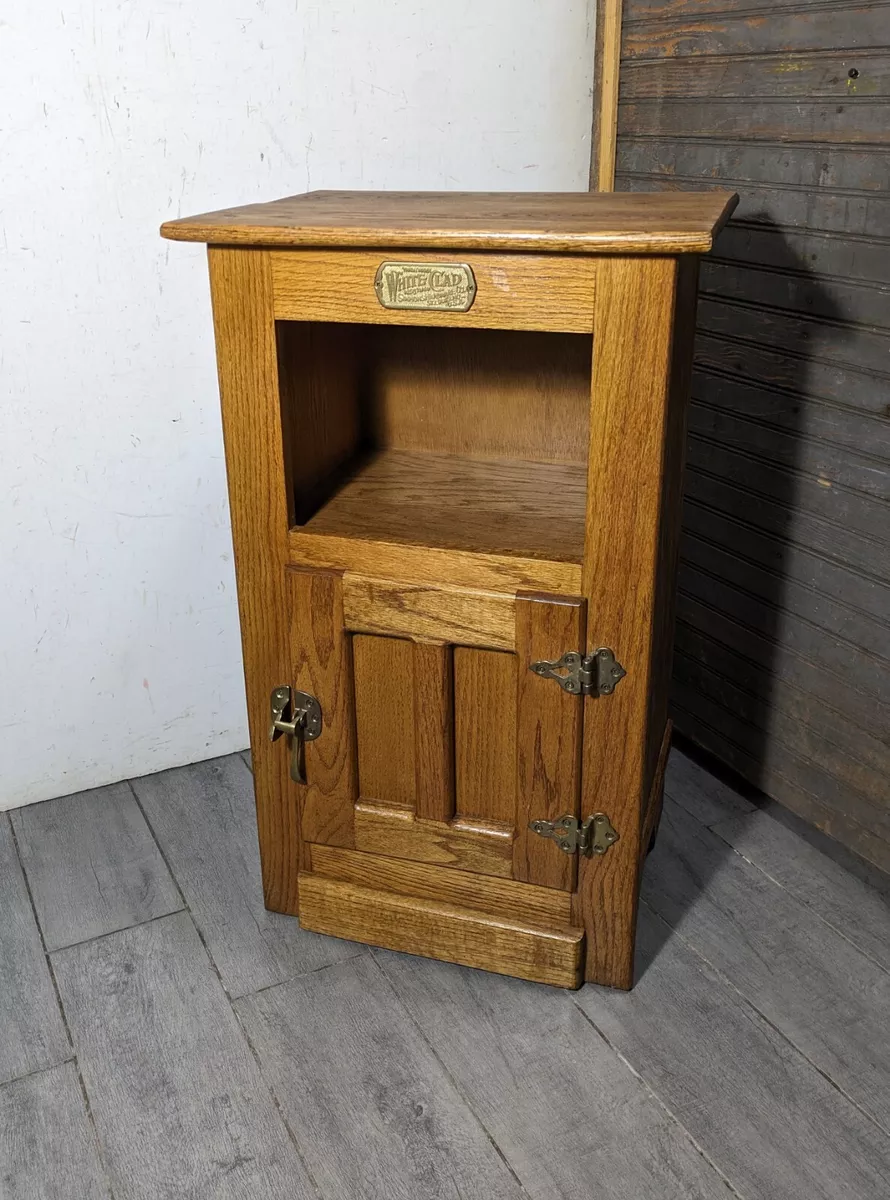 Oak ice box end table outlet