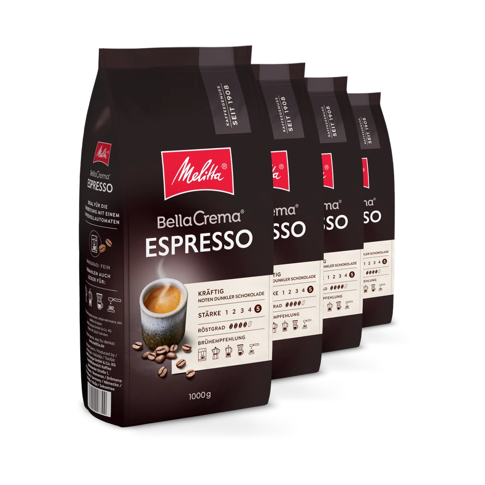 Melitta BellaCrema Espresso Kaffee-Bohnen, für Kaffee-Vollautomaten, im Set - Bild 2 von 4