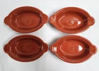 4pc Set Homer Laughlin Fiesta Paprika Individual Casserole Dishes Au gratin Dish