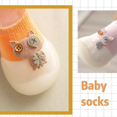 Baby Girls Boys Toddlers Non-slip House Slippers Cotton Socks Shoes Breathable - Picture 5 of 16