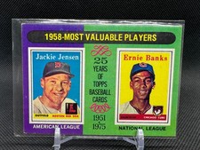 1975 Topps -Most Valuable Players Ernie Banks, Jackie Jensen #196 Boston Chicago