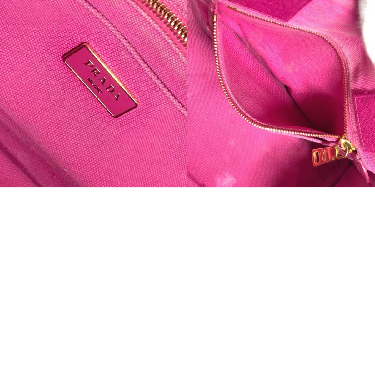 PRADA Canapa Logo Bag Tote Bag Handbag Pink Ladies Used from japan thumbnail 10