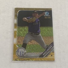 2019 Bowman Chrome Ryan Rolison Prospect Gold Shimmer Refractor #43/50
