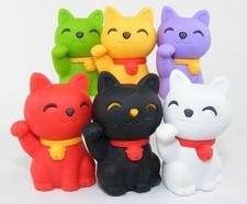 Iwako Welcome Cat Erasers Lot of 6
