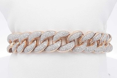 7.1cttw Diamond Cuban Link Bracelet 14k Yellow Gold 36.5g 6.75 Inch Eb0326oxcrsa