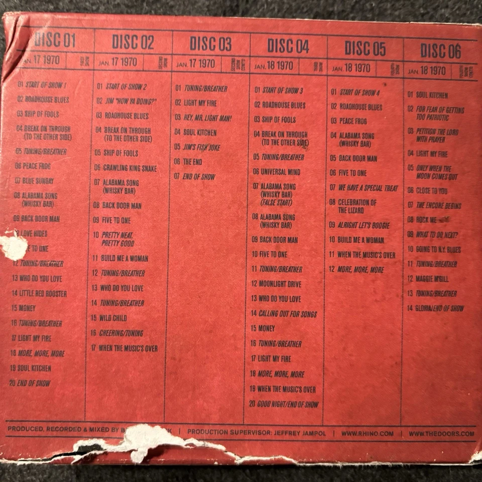 The Doors Live in New York 6 CD Box Set Felt Forum 1970 Rhino 2009 OUT OF PRINT - Image 3 of 4