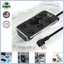 Weatherproof 6-Outlet Power Strip with 3 USB Ports for Indoor and Outdoor Safety