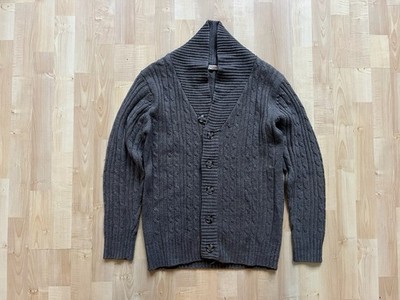 LEFTIES Herren Strickjacke Pullover Grau M Baumwolle Casual Modern