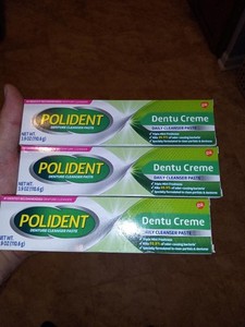 3 Pack - Polident Dentu-Creme Denture Toothpaste, 3.9 Oz Each