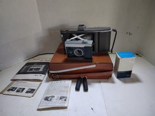 Vintage Polaroid J66 Film Land Camera w/ Leather Case, Box  Manual Untested