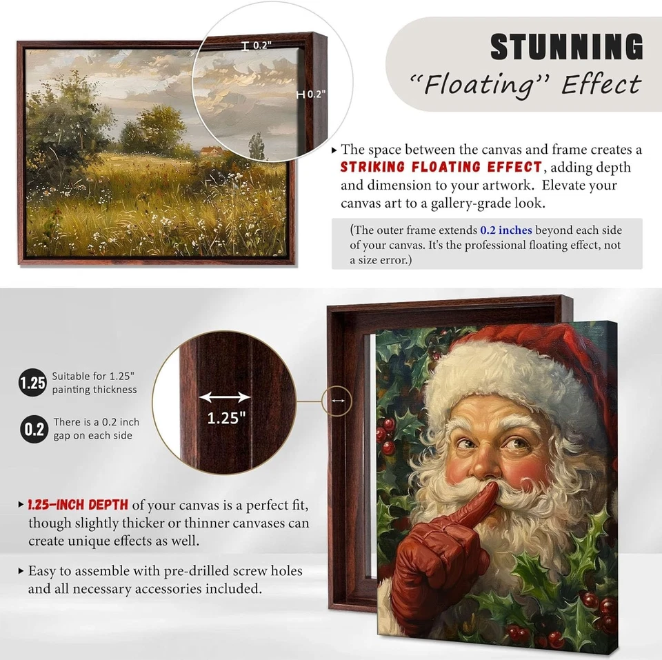 Contemporary 16x20 Floating Frame, Dark Oak - Image 4 of 4