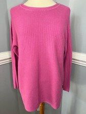 Talbots Petite L Pink Ribbed Tunic Sweater Button Accents