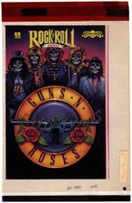 Rock N Roll Comics Guns N Roses original '89 comic cover color separation 4sheet