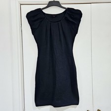 Little Black Dress Evening Casual Size 8 S Short party puff sleeve shoulder 