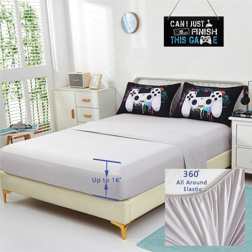 5 Piece Boys Queen Gamer Comforter Set with Sheets, 3D Colorful Video Game Co... - Bild 5 von 7