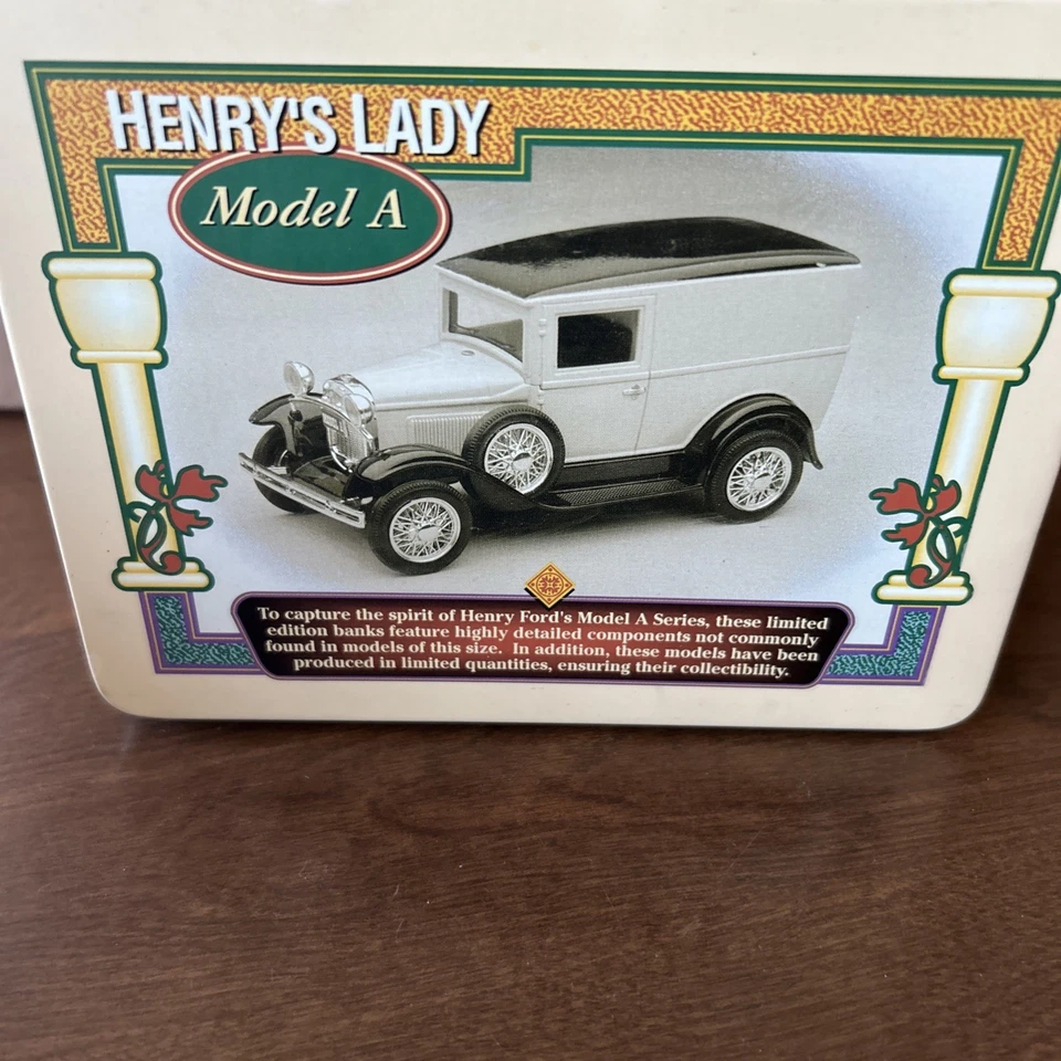 Rare Bank In Tin Die Cast Henry's Lady Model A Sold By Sears Roebuck and Co-t10 - Image 2 of 4