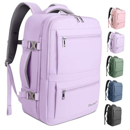 Travel Backpack for Women Men, Sturdy Carry On Backpack Large Lavender-image